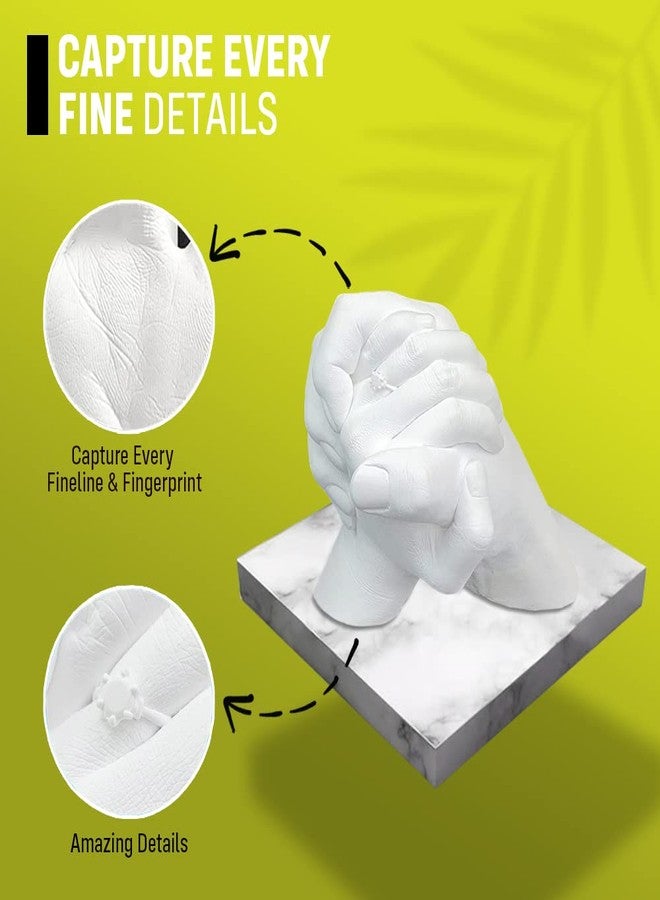 kraftify مجموعة كرافتيفاي لصبّ اليد - هدية مميزة للأزواج، وهدية ذكرى زواج مميزة للوالدين، والزوج والزوجة، وهدية عيد ميلاد فريدة، مسحوق صبّ وتشكيل اليد - Image 5